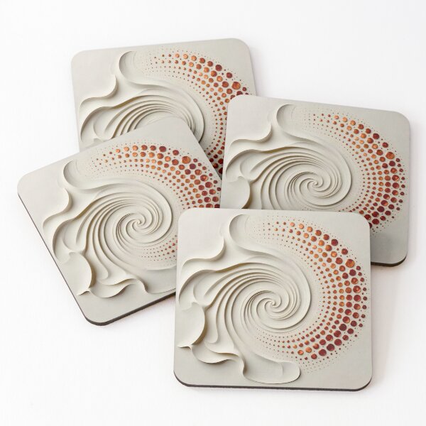 Item preview, Elegant Swirls with Geometric Patterns in Copper and White  designed and sold by Vicky Brago-Mitchell®.