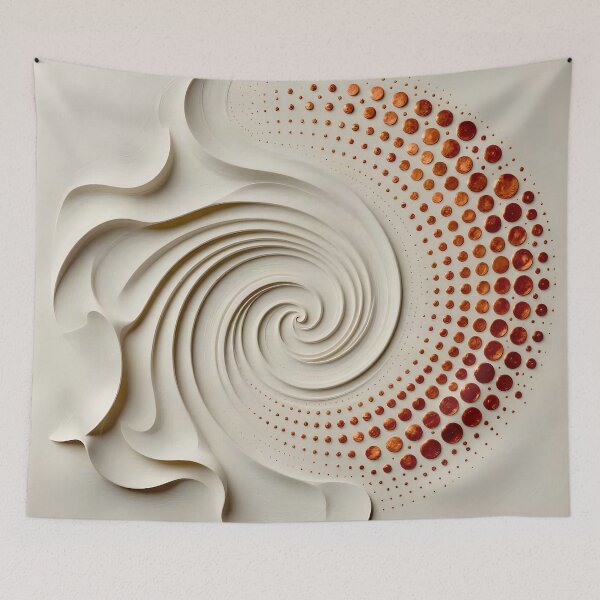 Item preview, Elegant Swirls with Geometric Patterns in Copper and White  designed and sold by Vicky Brago-Mitchell®.