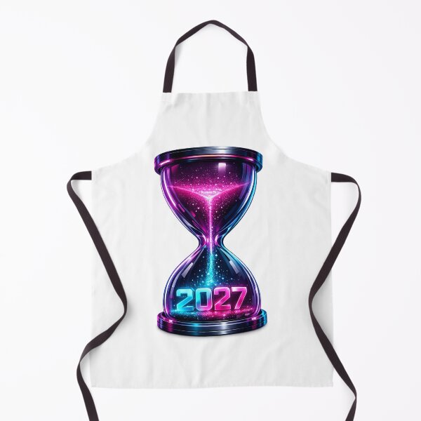 Item preview, Neon Hourglass 2027 in Motion - Futuristic Cyberpunk Time Art designed and sold by teemix.