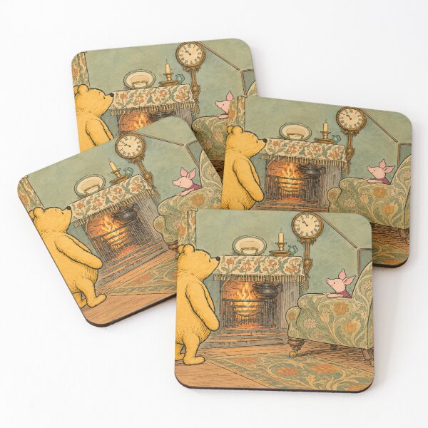 Item preview, Winnie the Pooh and Piglet Fireplace Scene Print for Storybook Lovers designed and sold by RickE.