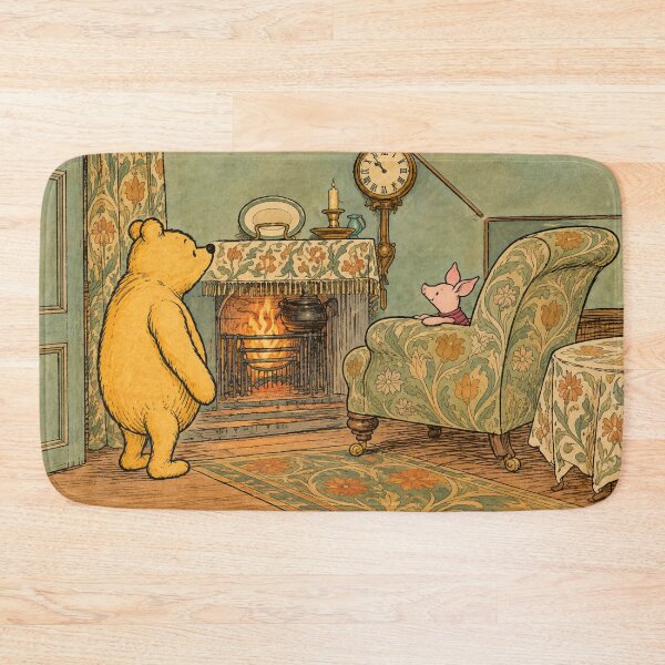 Item preview, Winnie the Pooh and Piglet Fireplace Scene Print for Storybook Lovers designed and sold by RickE.