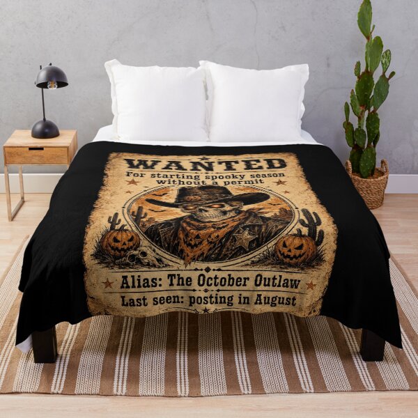 Item preview, Wanted Spooky Season Permit Halloween Cowboy Humor designed and sold by elderberry.