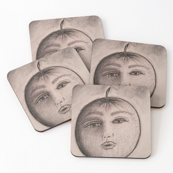 Item preview, Fruit Face Surreal Charcoal Drawing designed and sold by Midnight  Madness Arts.