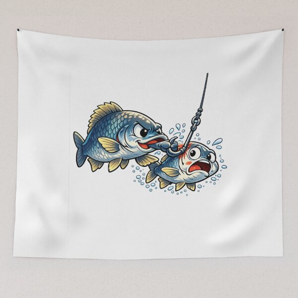 Item preview, Fish Rescue Mission – Cartoon Fish Saving a Friend designed and sold by AMIR PRO .