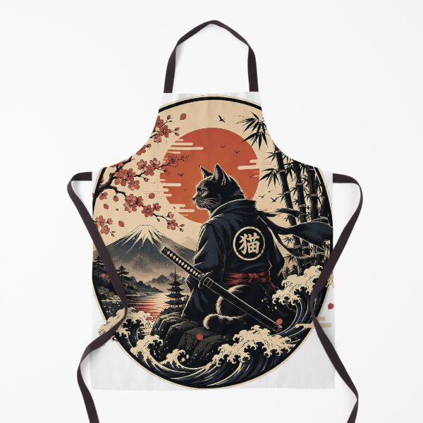Item preview, Samurai Cat with Mount Fuji | Vintage Japanese Ukiyo-e Neko Warrior Art designed and sold by cannsuh.