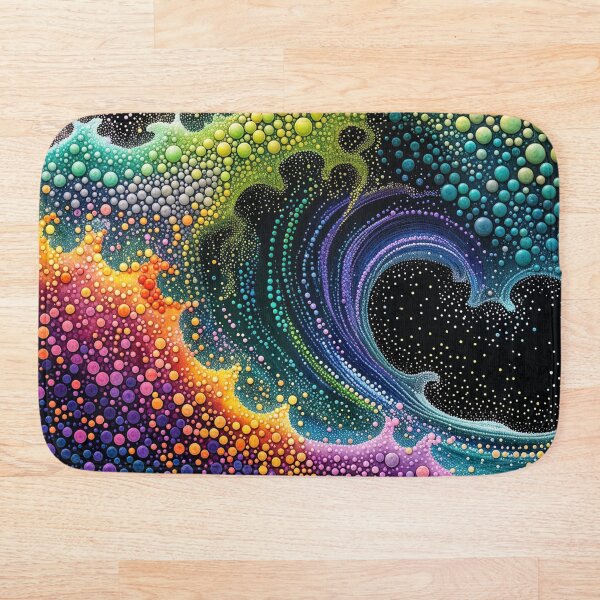 Item preview, Abstract Ocean Wave Dot Art  /  Rainbow Wave Pointillism Art designed and sold by flashARTstudio.
