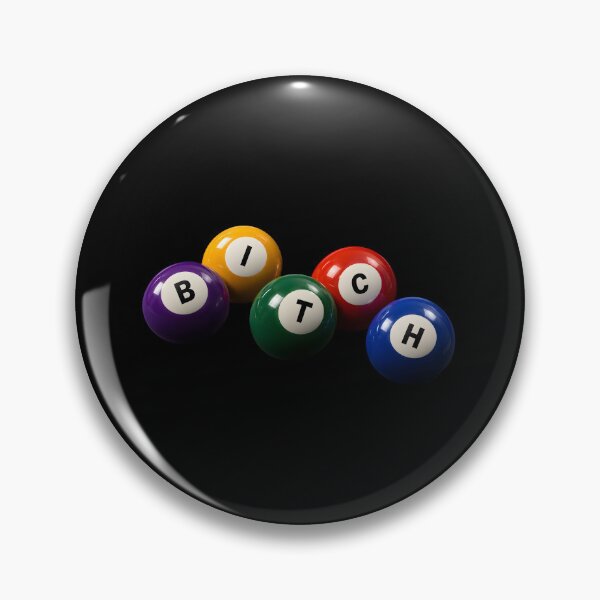Item preview, BITCH 3D Billiard Balls | Retro Pool Typography Graphic designed and sold by rubbytipsy.