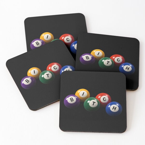 Item preview, BITCH 3D Billiard Balls | Retro Pool Typography Graphic designed and sold by rubbytipsy.