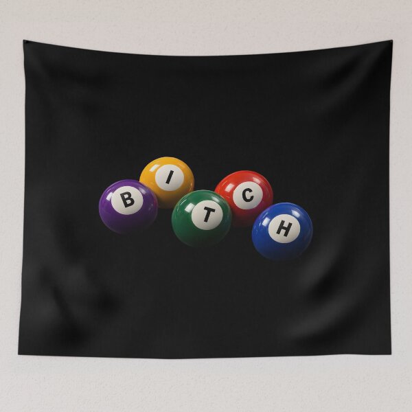 Item preview, BITCH 3D Billiard Balls | Retro Pool Typography Graphic designed and sold by rubbytipsy.