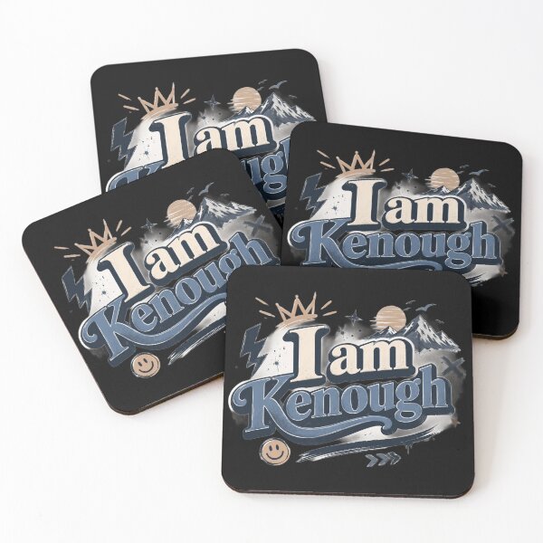 Item preview, I Am Kenough Mountain Adventure Typography | Vintage Outdoor Self Love Quote designed and sold by Eddy048.