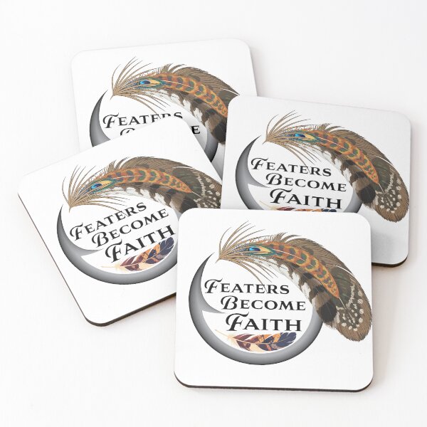 Item preview, Fly tyers logo custom feather brushes and text "Feathers Become Faith" designed and sold by Art-Horizon.