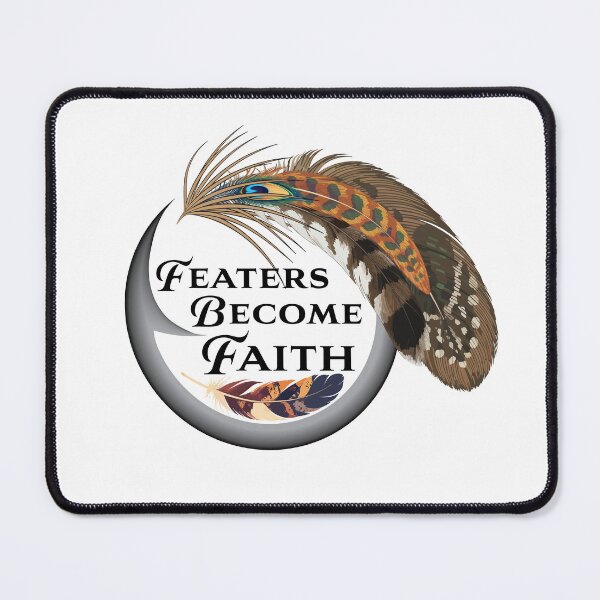 Item preview, Fly tyers logo custom feather brushes and text "Feathers Become Faith" designed and sold by Art-Horizon.