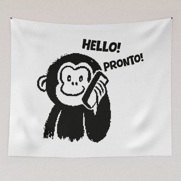 Item preview, A pixel Monkey with a phone designed and sold by ANVivid.