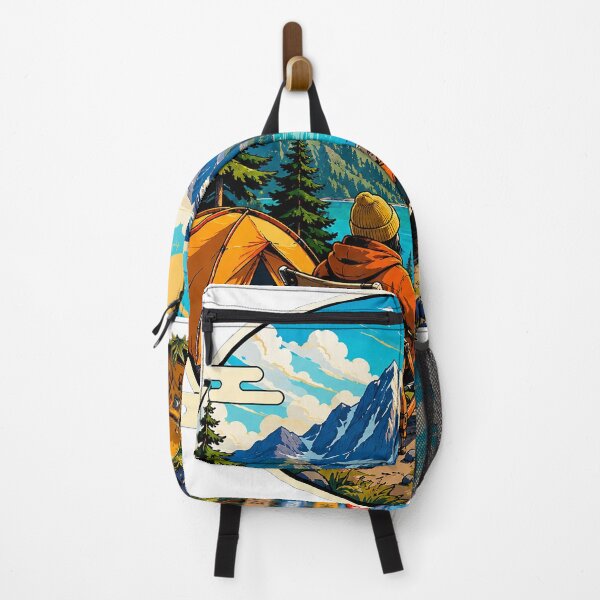 Item preview, Mountain Camping Adventure | Vintage Outdoor Explorer Nature Travel Art designed and sold by cannsuh.