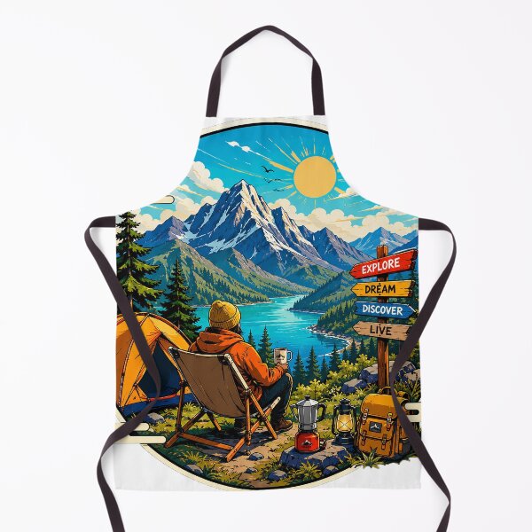 Item preview, Mountain Camping Adventure | Vintage Outdoor Explorer Nature Travel Art designed and sold by cannsuh.