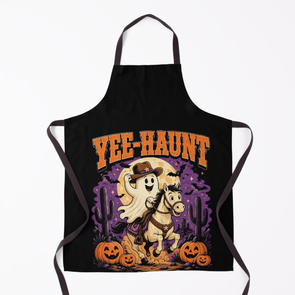Item preview, Funny Yee Haunt Ghost Figure Cowboy Riding Horse Halloween Western Art designed and sold by elderberry.