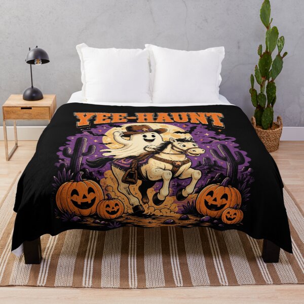 Item preview, Funny Yee Haunt Ghost Figure Cowboy Riding Horse Halloween Western Art designed and sold by elderberry.