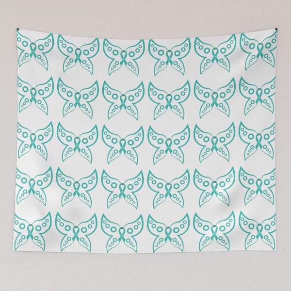 Item preview, butterfly Ovarian Cancer Ribbon, cure, Ovarian Cancer, Teal Ribbon designed and sold by BlueDiamond-19.