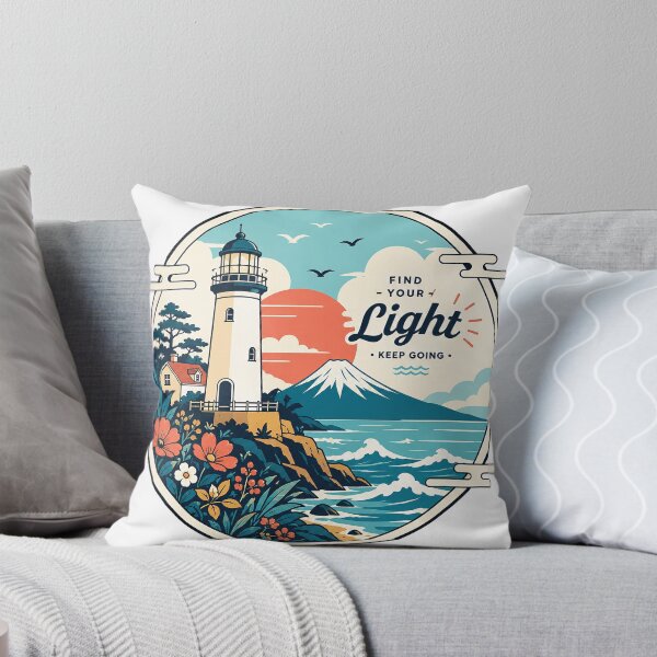 Item preview, Find Your Light Lighthouse | Vintage Coastal Motivation Travel Poster Art designed and sold by cannsuh.