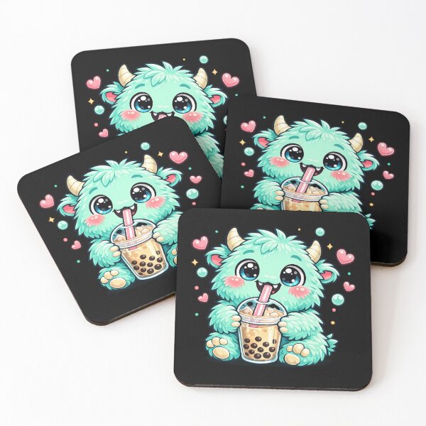 Item preview, Cute Bubble Tea Monster Kawaii Boba Lover Pastel Fluffy Creature designed and sold by EssentialsWear.