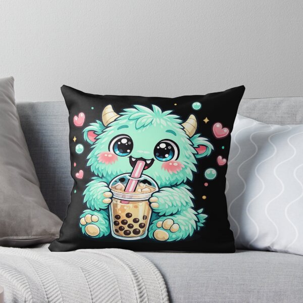 Item preview, Cute Bubble Tea Monster Kawaii Boba Lover Pastel Fluffy Creature designed and sold by EssentialsWear.
