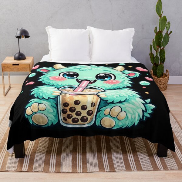 Item preview, Cute Bubble Tea Monster Kawaii Boba Lover Pastel Fluffy Creature designed and sold by EssentialsWear.