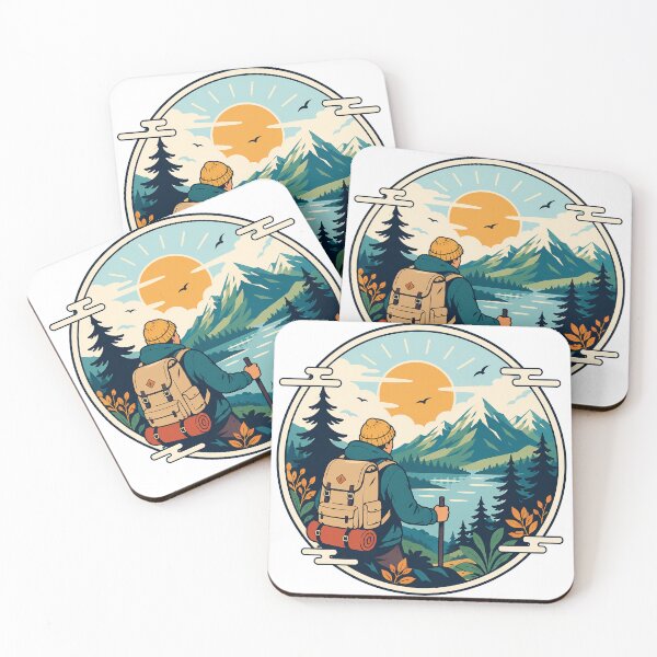 Item preview, Mountain Hiking Adventure | Vintage Backpacker Outdoor Nature Explorer Art designed and sold by cannsuh.