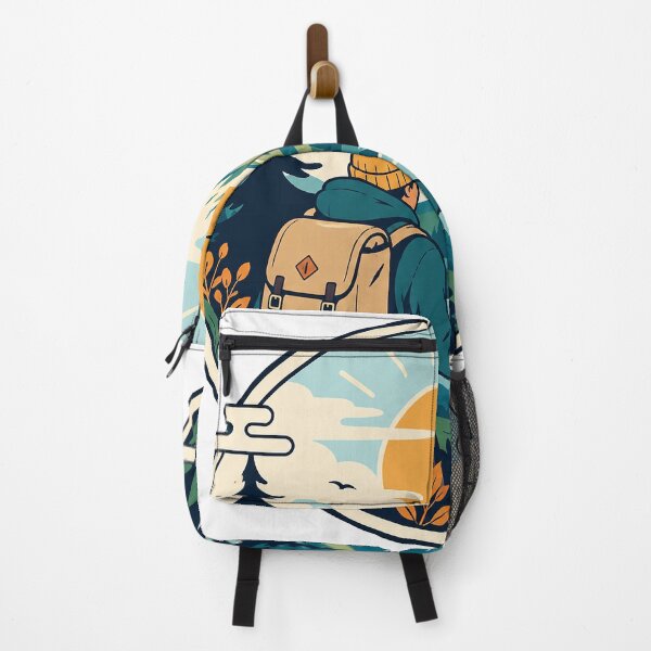 Item preview, Mountain Hiking Adventure | Vintage Backpacker Outdoor Nature Explorer Art designed and sold by cannsuh.