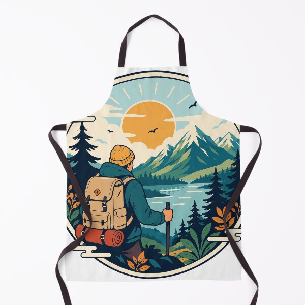 Item preview, Mountain Hiking Adventure | Vintage Backpacker Outdoor Nature Explorer Art designed and sold by cannsuh.