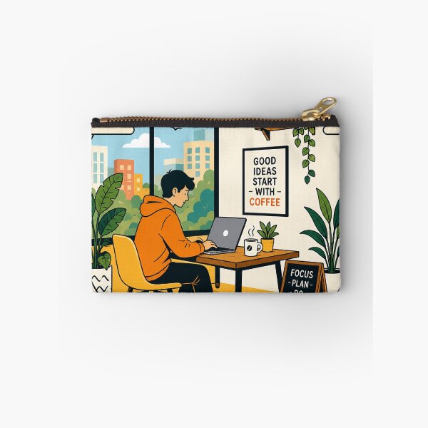 Item preview, Good Ideas Start with Coffee | Cozy Home Office Productivity Workspace Art designed and sold by cannsuh.