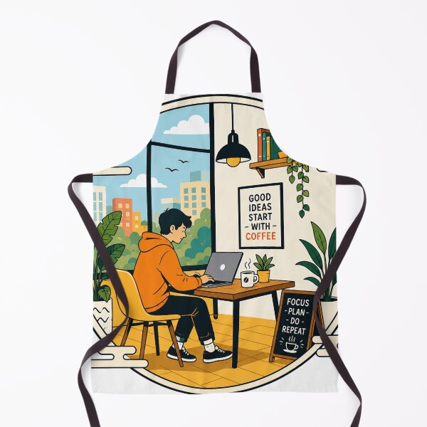 Item preview, Good Ideas Start with Coffee | Cozy Home Office Productivity Workspace Art designed and sold by cannsuh.