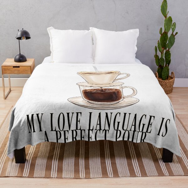 Item preview, My Love Language Is a Perfect Pour Coffee Brewing Glass Cup Filter Dripper Vintage Barista Design designed and sold by MoqunaDesign.