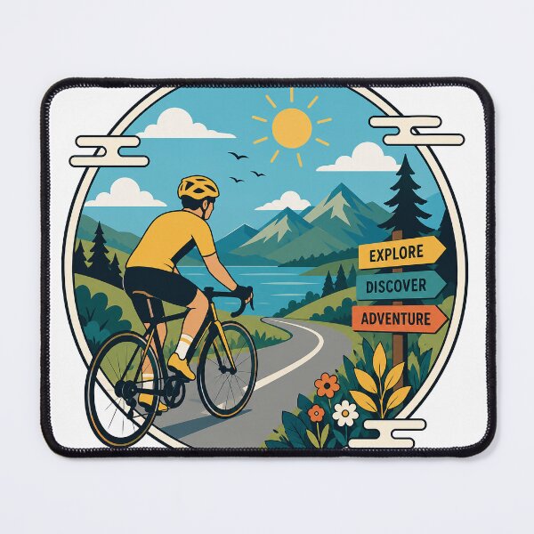 Item preview, Cycling Adventure Through the Mountains | Vintage Road Bike Nature Explorer Art designed and sold by cannsuh.