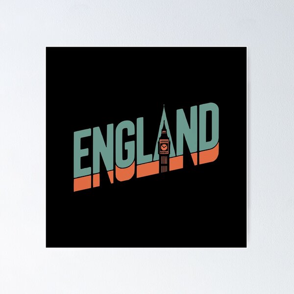 Item preview, England – Landmark Typography Travel Art designed and sold by MarkedArtPrints.