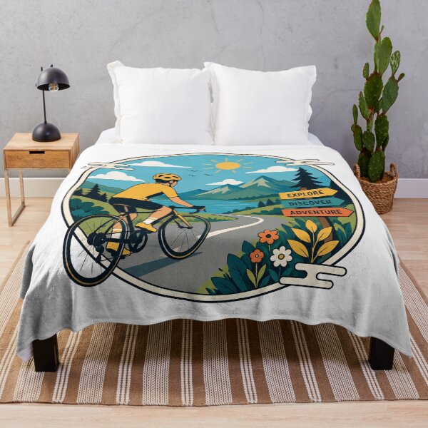 Item preview, Cycling Adventure Through the Mountains | Vintage Road Bike Nature Explorer Art designed and sold by cannsuh.