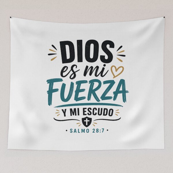 Item preview, God is my strength and my shield | Psalm 28:7 | Colorful Christian Phrase designed and sold by MARSHORY.