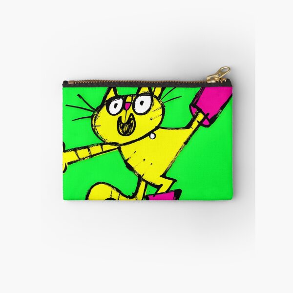 Item preview, Funny Yellow Cartoon Cat in Pink Rain Boots designed and sold by bootycatclube.