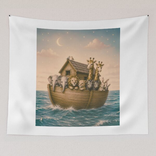 Item preview, Noah's Ark Islamic Nursery Print | Prophet Nuh Wall Art | Muslim Baby Room Decor | Quran Story Painting | Ramadan Gift designed and sold by Noor_Creations.