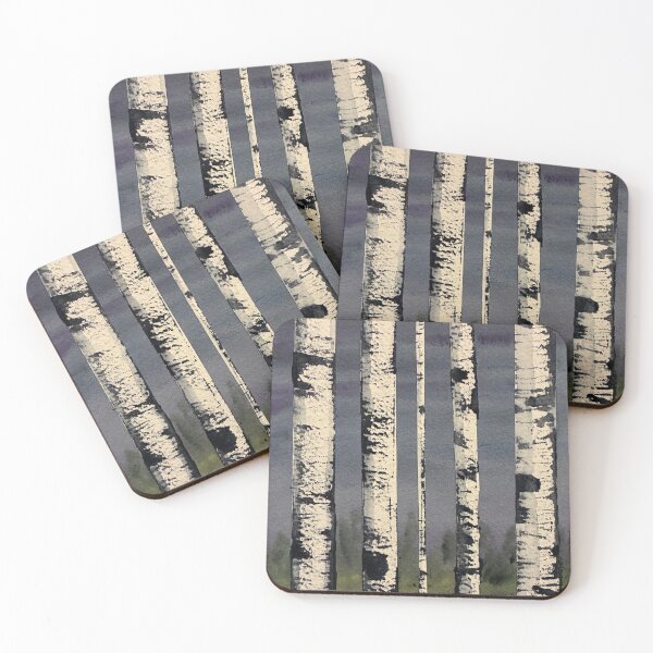 Item preview, Birch Trees at Night designed and sold by Lisa Neuman Watercolors.
