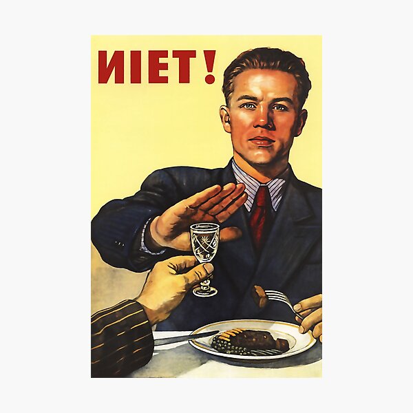 Anti Alcohol Vintage Soviet Propaganda Photographic Print