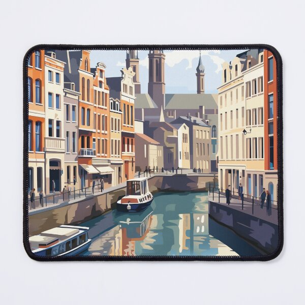 Item preview, Belgium, Canal Town Wall Art designed and sold by MarkedArtPrints.