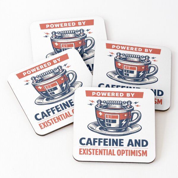 Item preview, Powered by caffeine and existential optimism designed and sold by teemix.