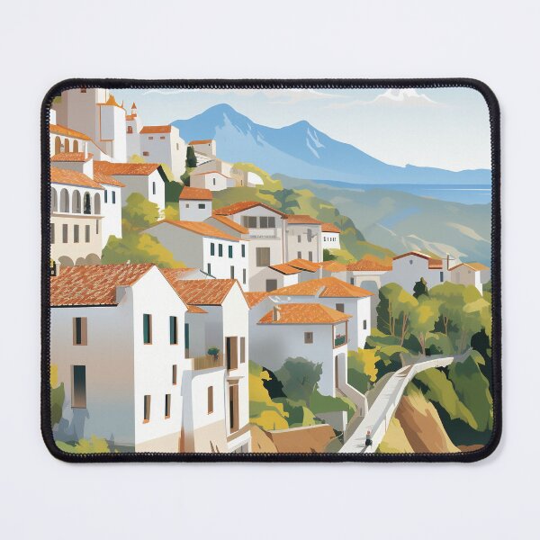 Item preview, Spain – Coastal Village Landscape Art designed and sold by MarkedArtPrints.