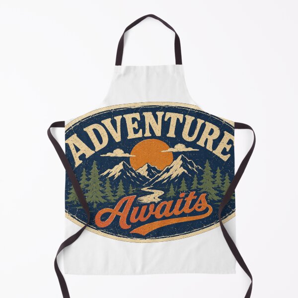 Item preview, Adventure Awaits Retro Mountain Camping Outdoor Travel Badge designed and sold by TM DESIGNS AND MORE.