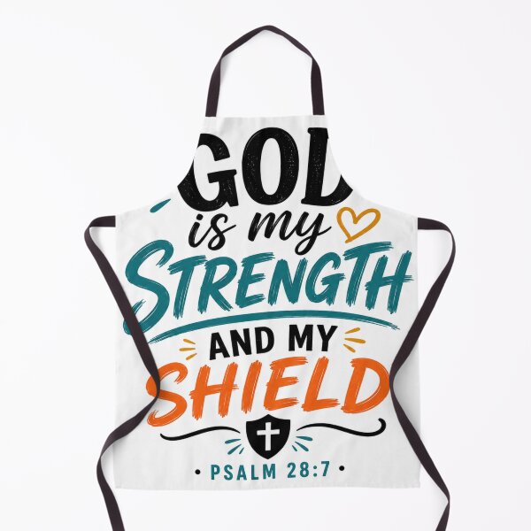 Item preview, God Is My Strength and My Shield | Psalm 28:7 | Christian Inspirational Quote designed and sold by MARSHORY.