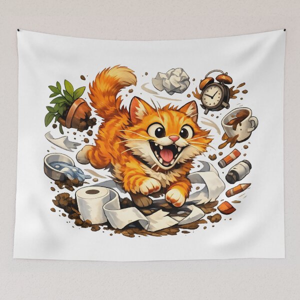 Item preview, Certified Orange Cat Energy – Chaotic Funny Orange Cat Illustration designed and sold by builtforyou.