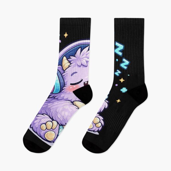 Item preview, Sleepy Kawaii Monster with Headphones Cute Cozy Sleeping Creature designed and sold by EssentialsWear.