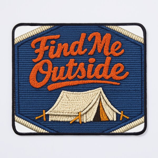 Item preview, Find Me Outside Camping Patch Retro Tent Outdoor Adventure Design designed and sold by TM DESIGNS AND MORE.