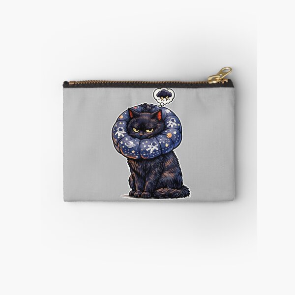 Item preview, Angry Black Cat with Astronaut Donut Collar - Funny Pet Illustration designed and sold by catastrocat.