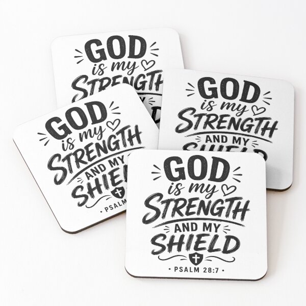 Item preview, Copy of God Is My Strength and My Shield | Psalm 28:7 | Christian Inspirational Quote designed and sold by MARSHORY.